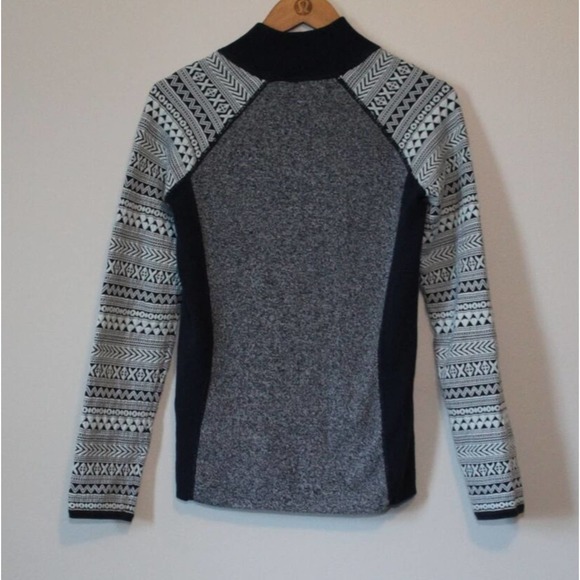 Title Nine Aztec Sleeve Thick Knit Full Zip Sweater Jacket Size Medium H14509 - Picture 10 of 12